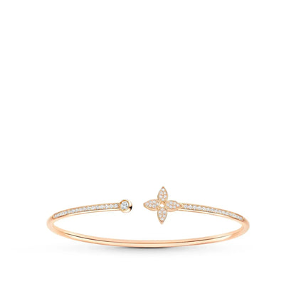 [BIJOUX] IDYLLE PINK GOLD OPEN BRACELET DIAMOND PAVED