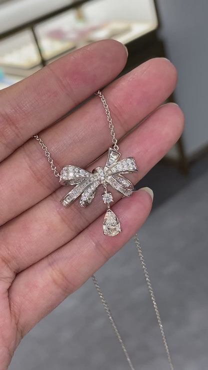 [NEW]TILDA BOW NECKLACE SILVER