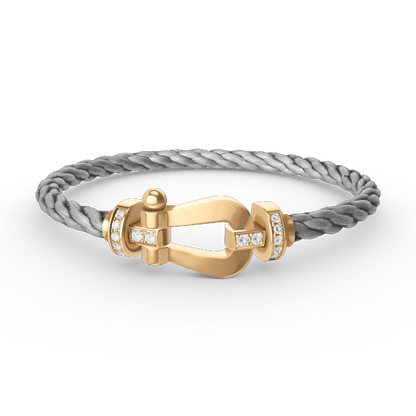 [BIJOUX]FORCE LARGE HORSESHOE HALF DIAMOND BRACELET GOLD