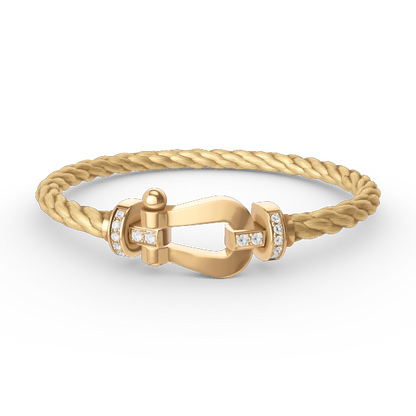 [BIJOUX]FORCE LARGE HORSESHOE HALF DIAMOND BRACELET GOLD