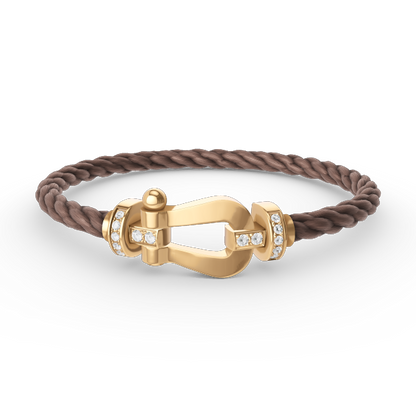 [BIJOUX]FORCE LARGE HORSESHOE HALF DIAMOND BRACELET GOLD