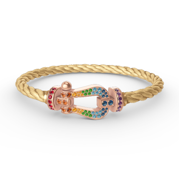 [BIJOUX]FORCE LARGE HORSESHOE  COLORED DIAMOND BRACELET ROSE GOLDBIJOUX