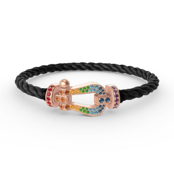 [BIJOUX]FORCE LARGE HORSESHOE  COLORED DIAMOND BRACELET ROSE GOLDBIJOUX