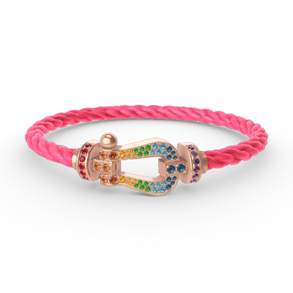 [BIJOUX]FORCE LARGE HORSESHOE  COLORED DIAMOND BRACELET ROSE GOLDBIJOUX