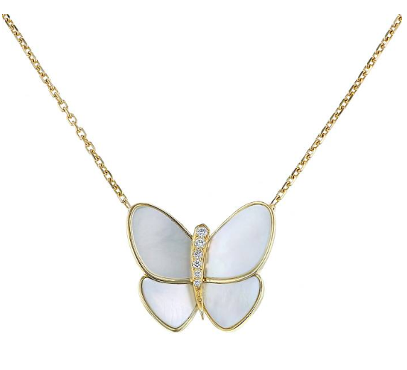 [BIJOUX]BUTTERFLY GOLD MOP DIAMOND NECKLACE