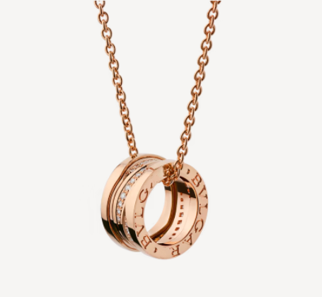 [BIJOUX] COLLIER DIAMANT OR ROSE ZERO 1