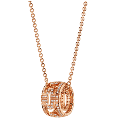 [BIJOUX]PARENTESI NECKLACE PINK GOLD DIAMOND