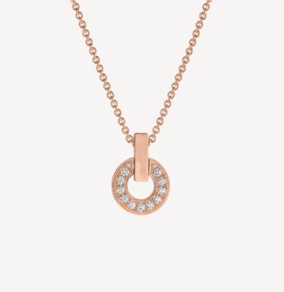 [BIJOUX] COLLIER GARI OR ROSE DIAMANT