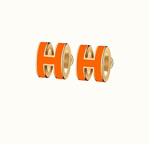 [BIJOUX]MINI POP H EARRINGS ORANGE