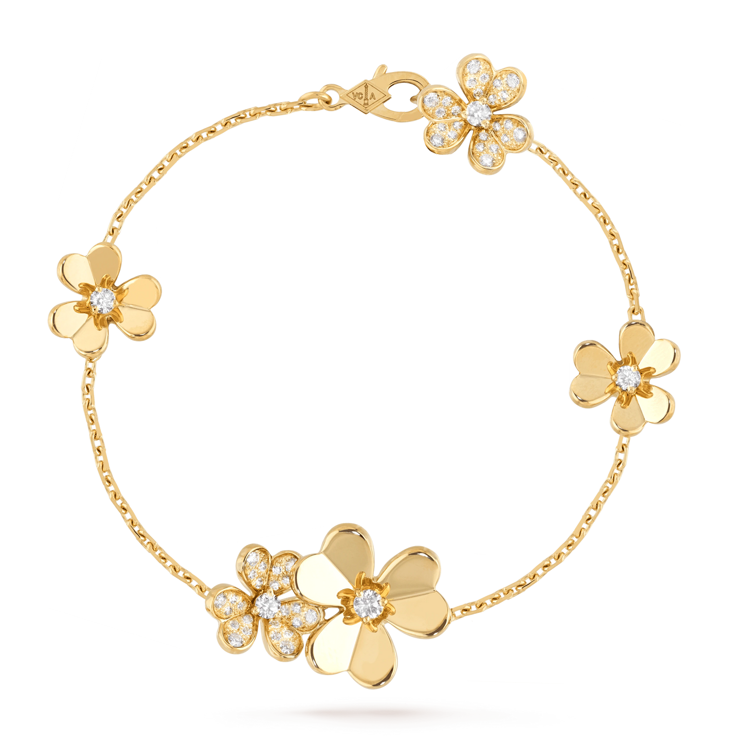 [BIJOUX]FRIVOLE GOLD 5 FLOWERS BRACELET