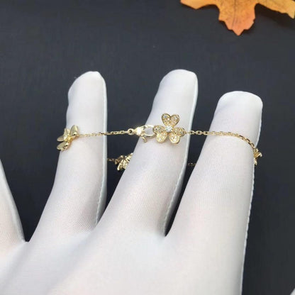 [BIJOUX]FRIVOLE GOLD 5 FLOWERS BRACELET