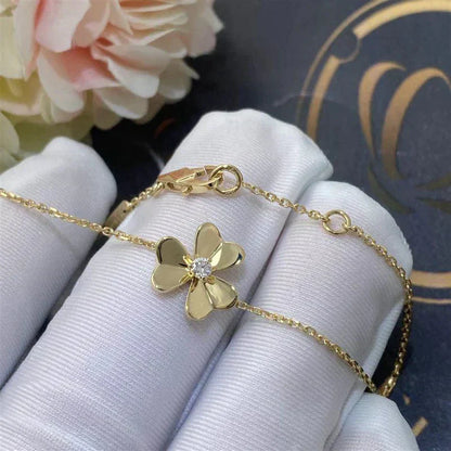 [BIJOUX]FRIVOLE GOLD FLOWER PINK MALACHITE BRACELET