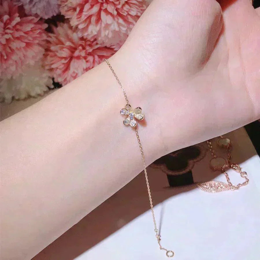 [BIJOUX]FRIVOLE GOLD FLOWER DIAMOND BRACELET