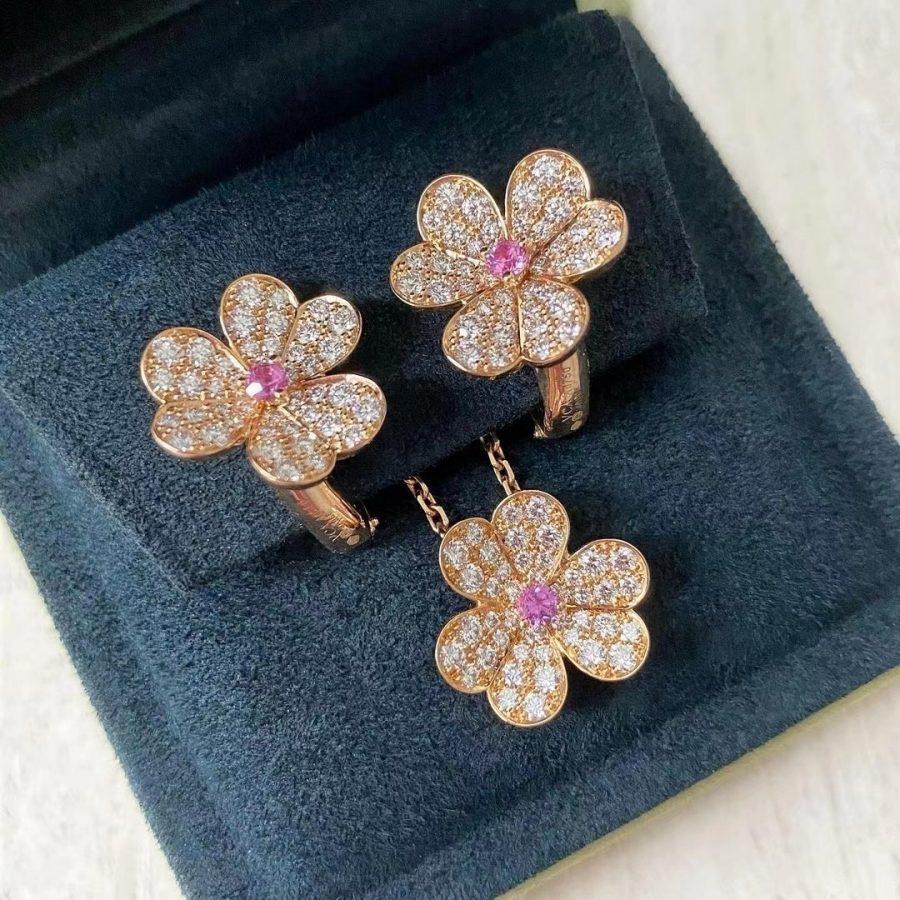 [BIJOUX]FRIVOLE ROSE GOLD FLOWER DIAMOND NECKLACE