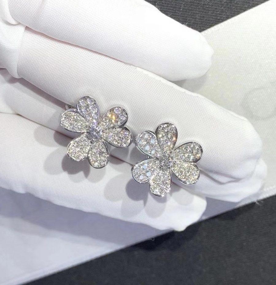 [BIJOUX]FRIVOLE SILVER FLOWER DIAMOND EARRINGS