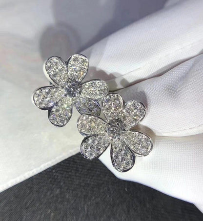 [BIJOUX]FRIVOLE SILVER FLOWER DIAMOND EARRINGS