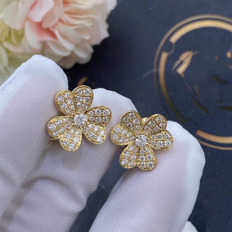 [BIJOUX]FRIVOLE GOLD FLOWER DIAMOND EARRINGS