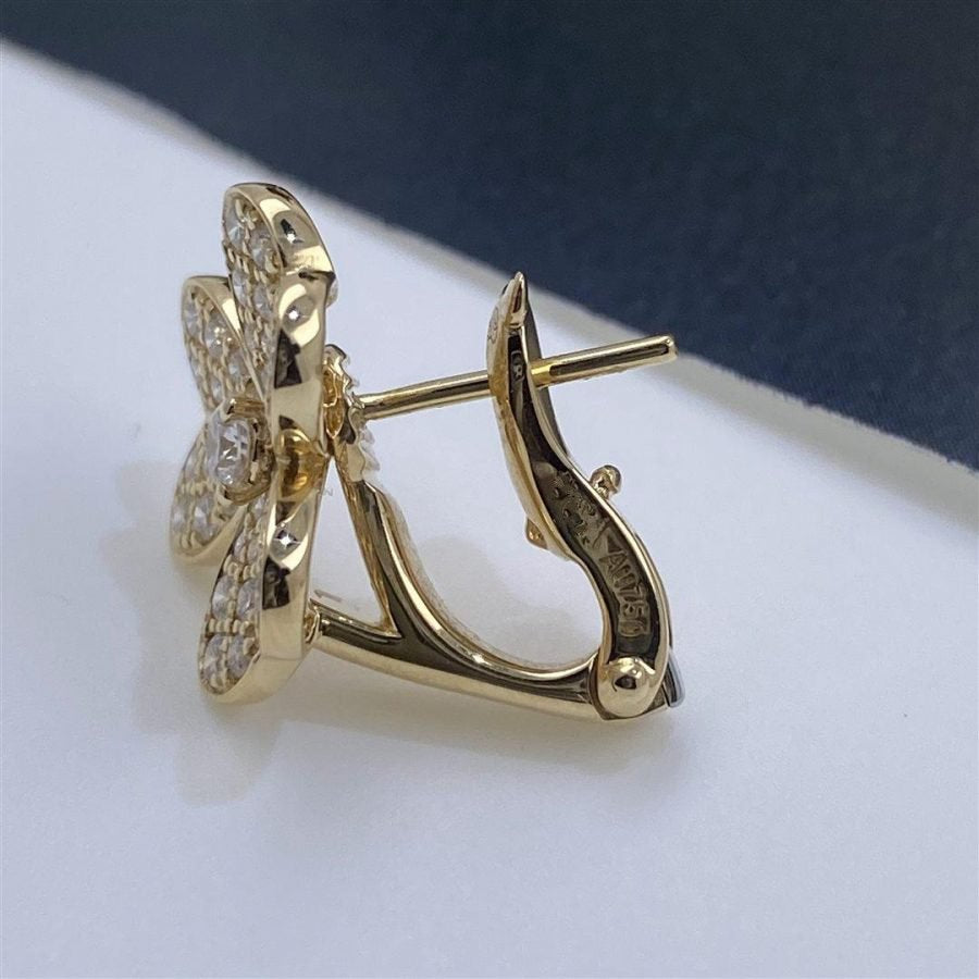 [BIJOUX]FRIVOLE GOLD FLOWER DIAMOND EARRINGS