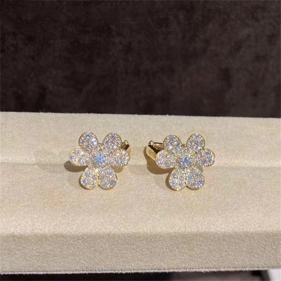 [BIJOUX]FRIVOLE GOLD FLOWER DIAMOND EARRINGS