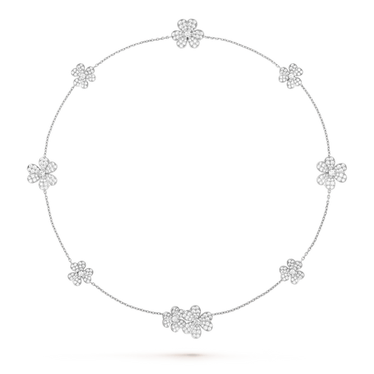 [BIJOUX]FRIVOLE SILVER 9 FLOWERS NECKLACE