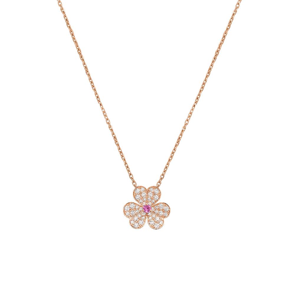 [BIJOUX]FRIVOLE ROSE GOLD FLOWER DIAMOND NECKLACE