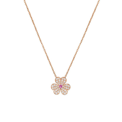 [BIJOUX]FRIVOLE ROSE GOLD FLOWER DIAMOND NECKLACE