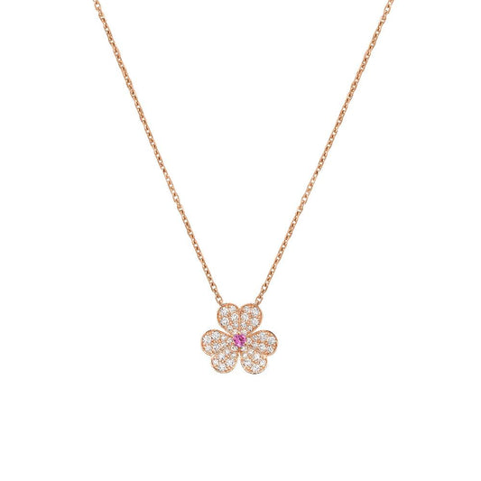 [BIJOUX]FRIVOLE ROSE GOLD FLOWER DIAMOND NECKLACE