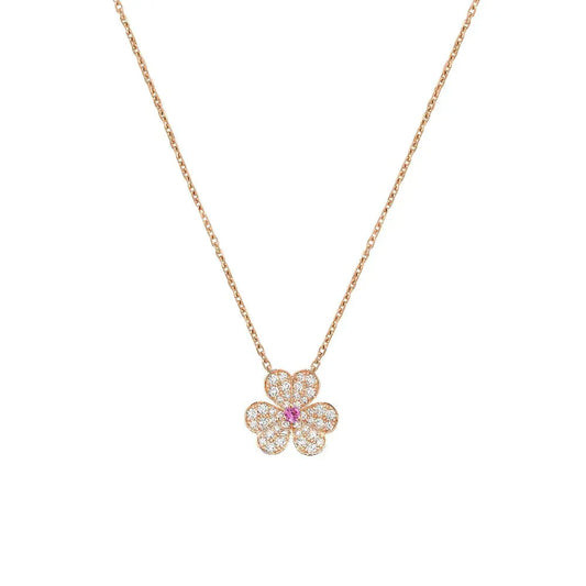 [BIJOUX]FRIVOLE ROSE GOLD FLOWER DIAMOND NECKLACE