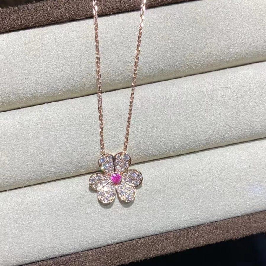 [BIJOUX]FRIVOLE ROSE GOLD FLOWER DIAMOND NECKLACE