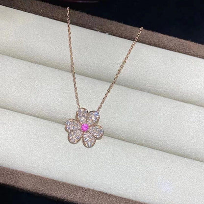 [BIJOUX]FRIVOLE ROSE GOLD FLOWER DIAMOND NECKLACE