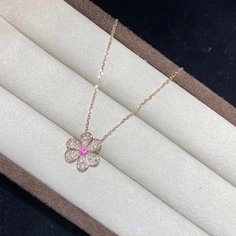 [BIJOUX]FRIVOLE ROSE GOLD FLOWER DIAMOND NECKLACE