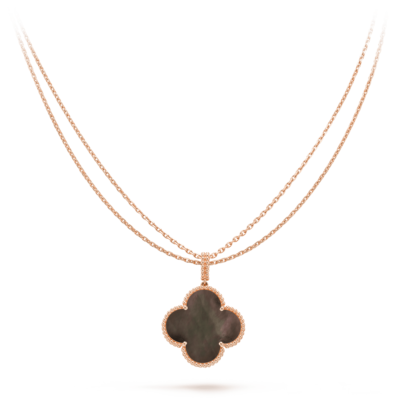 [BIJOUX]CLOVER 25MM GOLD DARK MOP BIG CLOVER NECKLACE