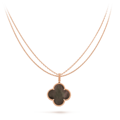 [BIJOUX]CLOVER 25MM GOLD DARK MOP BIG CLOVER NECKLACE