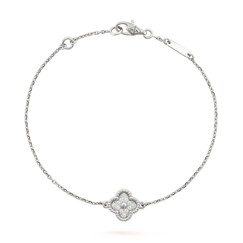 [BIJOUX]CLOVER  SINGLE FLOWER BRACELET SILVER