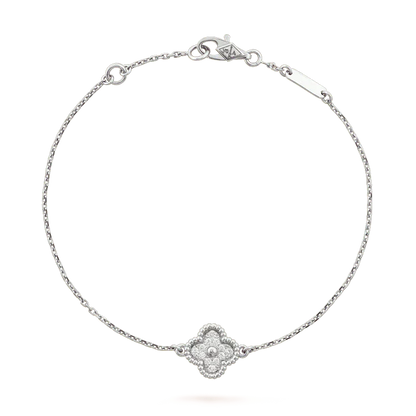 [BIJOUX]CLOVER  SINGLE FLOWER BRACELET SILVER