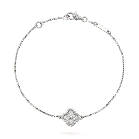 [BIJOUX]CLOVER  SINGLE FLOWER BRACELET SILVER