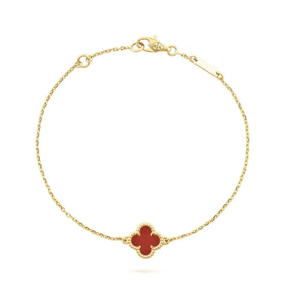 [BIJOUX]CLOVER  CARNELIAN SINGLE FLOWER BRACELET