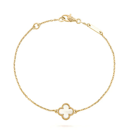 [BIJOUX]CLOVER WHITE MOP SINGLE FLOWER BRACELET