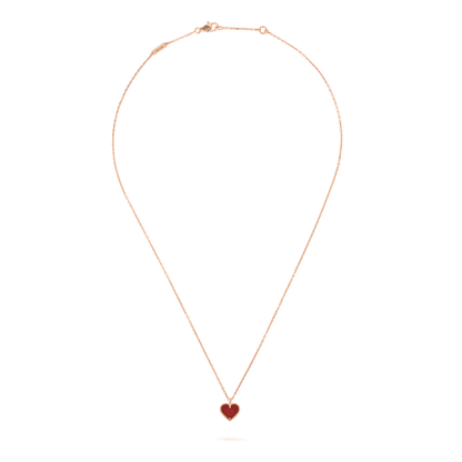 [BIJOUX]SWEET CLOVER CARNELIAN HEART NECKLACE