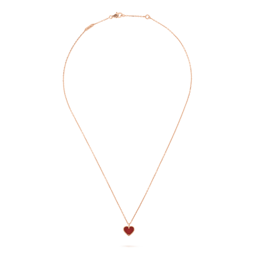 [BIJOUX]SWEET CLOVER CARNELIAN HEART NECKLACE