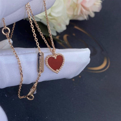 [BIJOUX]SWEET CLOVER CARNELIAN HEART NECKLACE