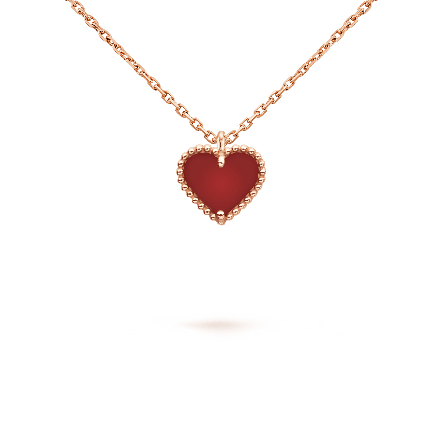 [BIJOUX]SWEET CLOVER CARNELIAN HEART NECKLACE