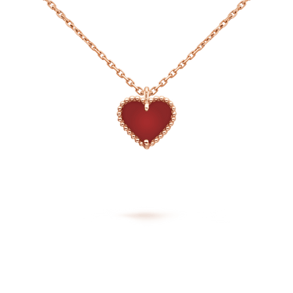 [BIJOUX]SWEET CLOVER CARNELIAN HEART NECKLACE