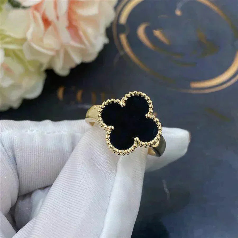 [BIJOUX]CLOVER ONYX RING