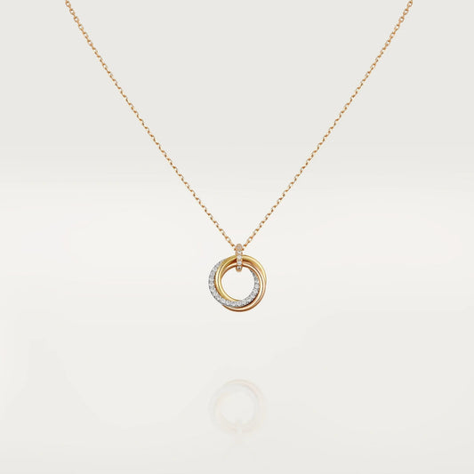 [BIJOUX] COLLIER TRINITY ARGENT OR OR ROSE DIAMANTS