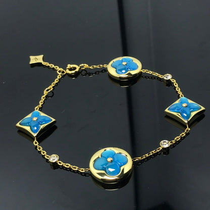 [BIJOUX]STAR AND SUN 4 MOTIF BLUE BRACELET