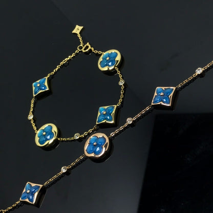 [BIJOUX]STAR AND SUN 4 MOTIF BLUE BRACELET