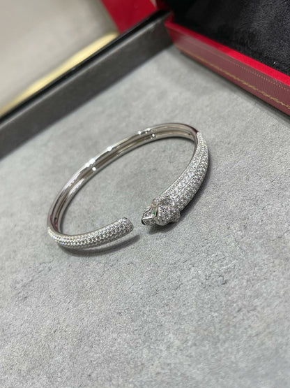 [BIJOUX]PANTHERE FULL DIAMOND OPEN BRACELET