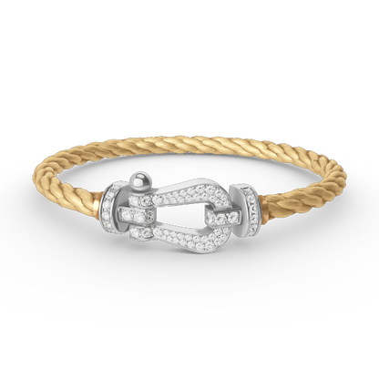 [BIJOUX]FORCE LARGE HORSESHOE FULL DIAMOND BRACELET SILVER