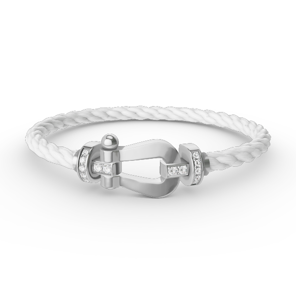 [BIJOUX]FORCE LARGE HORSESHOE HALF DIAMOND BRACELET SILVER